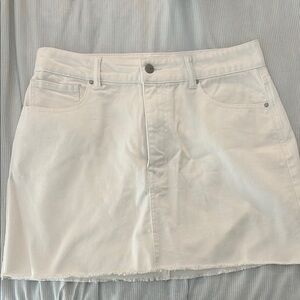 White Denim Mini Skirt
